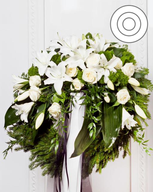 Funeral Wreath with Ribbon