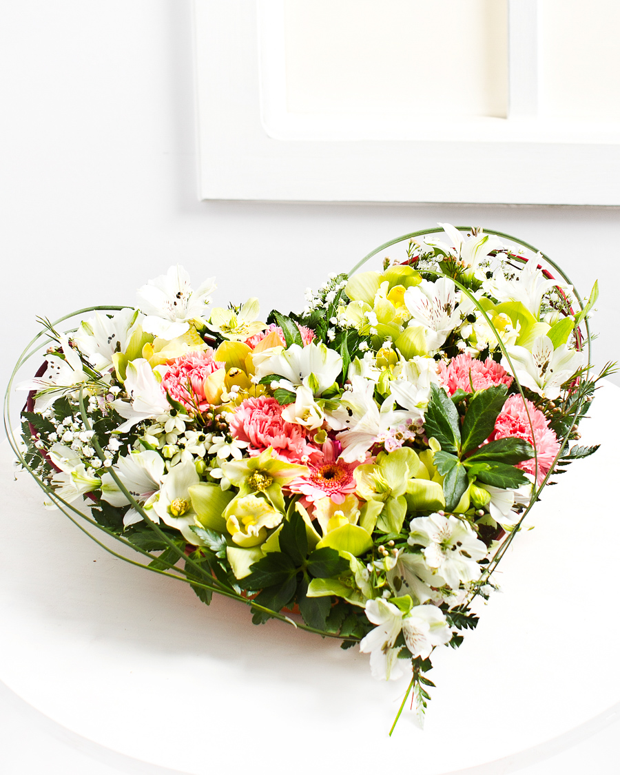 HeartShaped Flower Arrangement in Light Colours Wedding Interflora