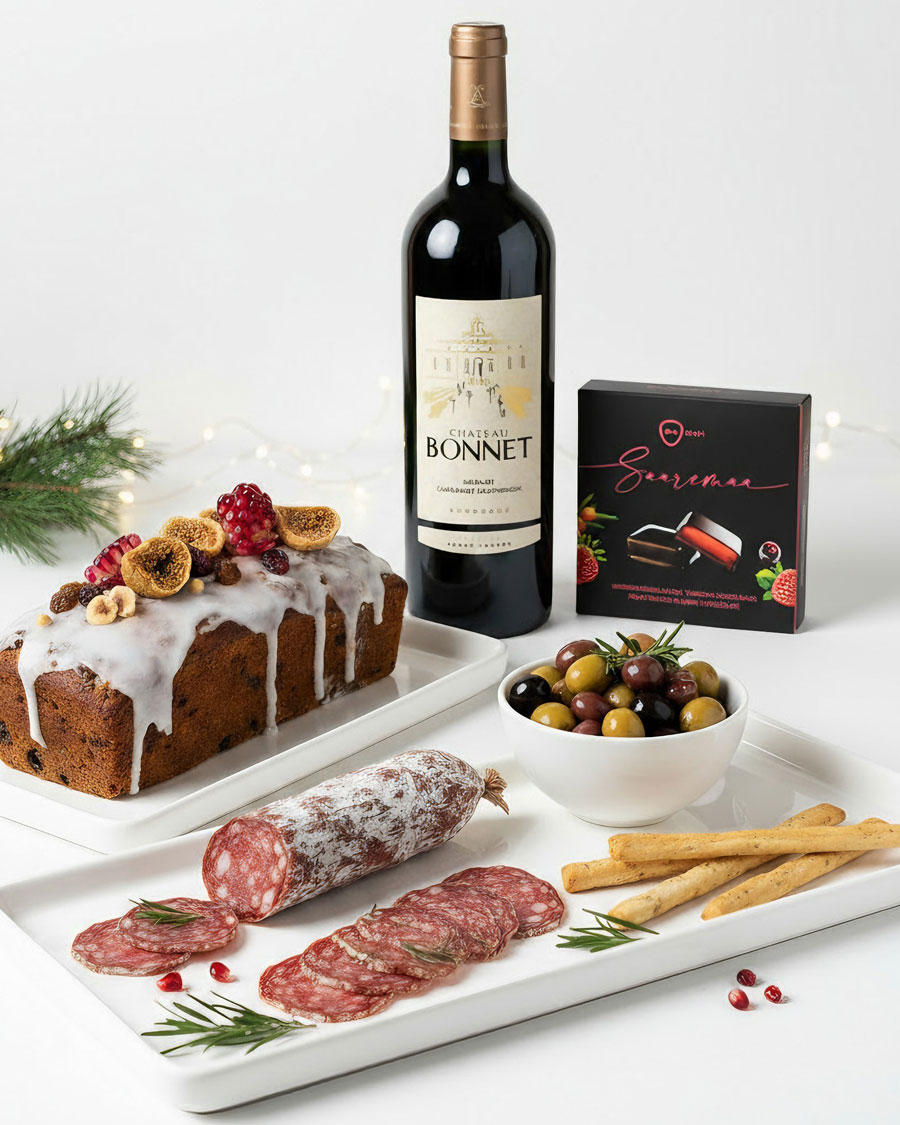 Väike gurmeekarp Bonnet veiniga