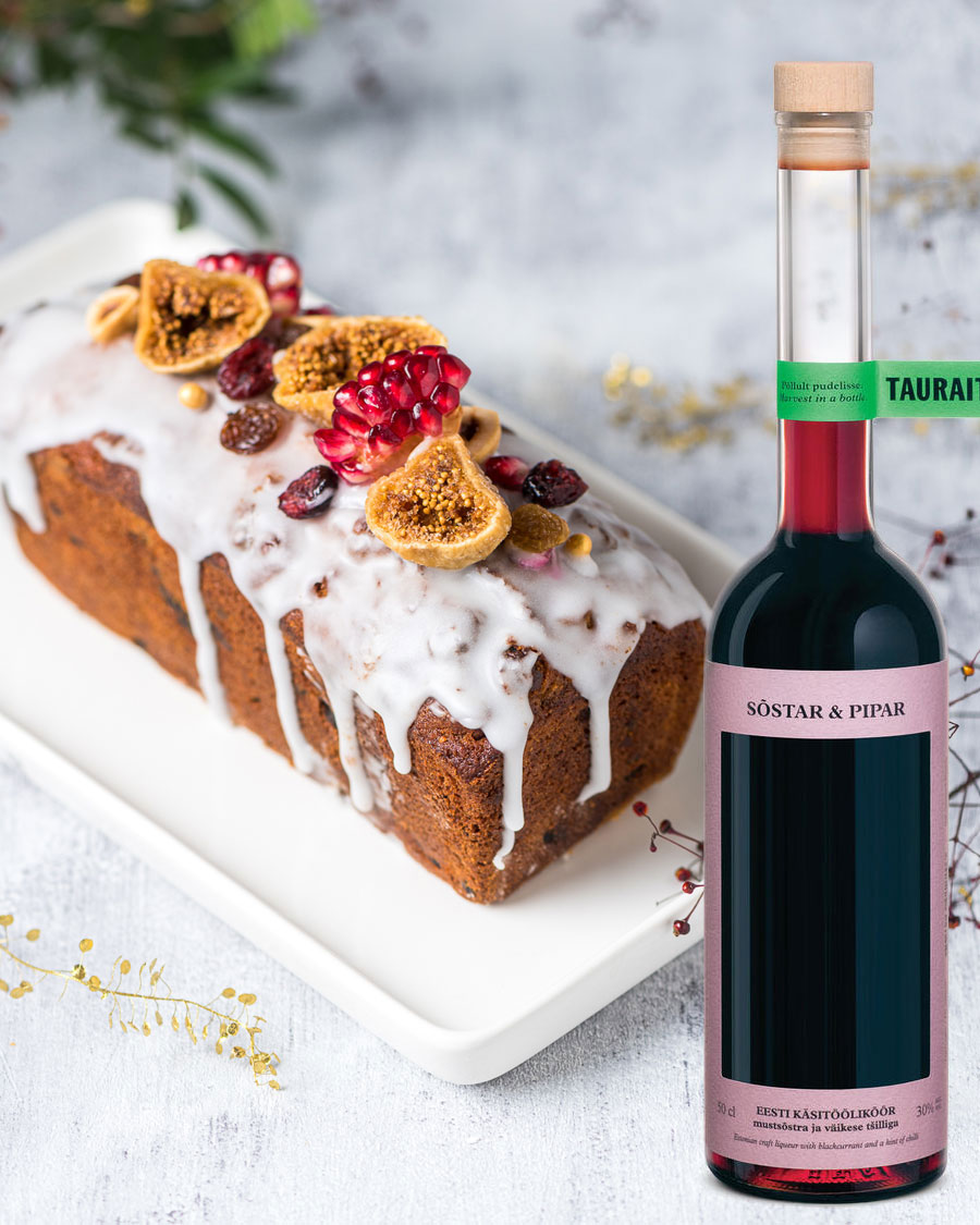 Kinkekott Sõstar&Pipar likööri (50 cl) ja jõulukeeksiga